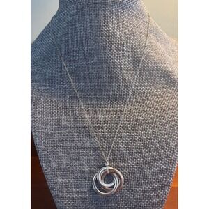 Tiffany & Co 1837 Interlocking Circles Necklace Sterling Silver Rubedo Metal